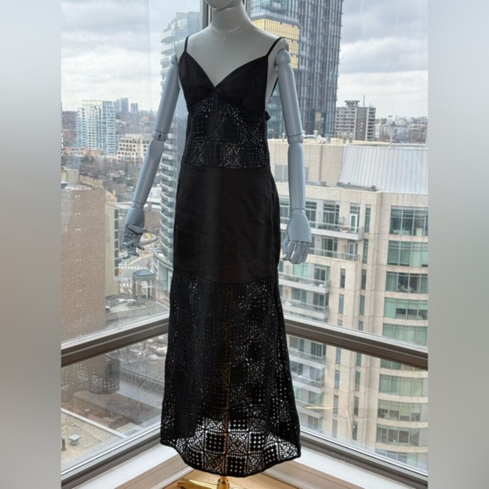 🆕 SIR THE LABEL 🧿 NWOT Rayure Tri Crochet Maxi Dress, Black Crochet, Sz 2 US 6 - Picture 2 of 16